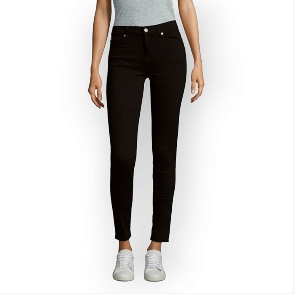 7 For All Mankind The Skinny Black Jeans 28